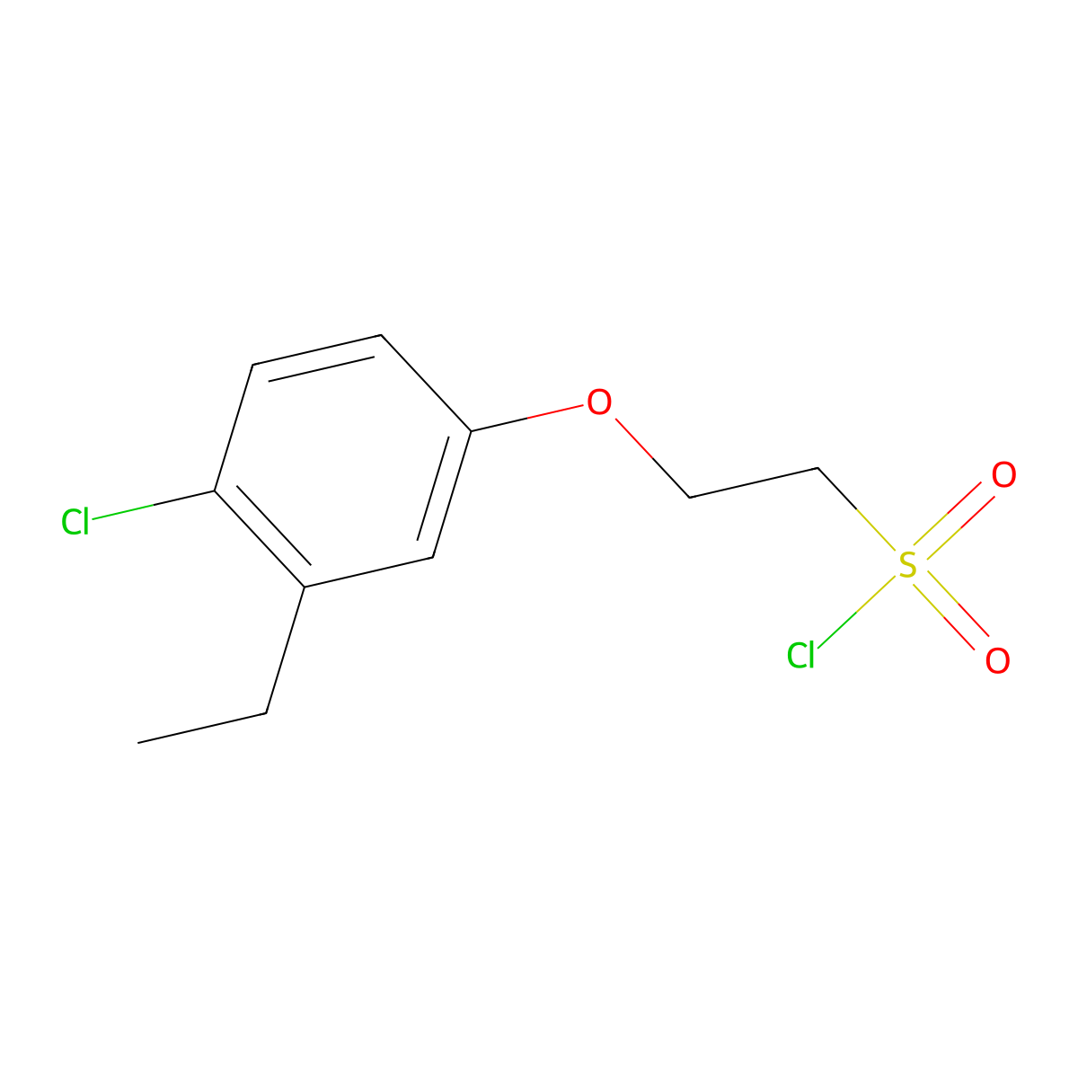 2-(4-Chloro-3-ethylphenoxy)ethane-1-sulfonyl chloride molecular structure, CAS 1343243-40-2