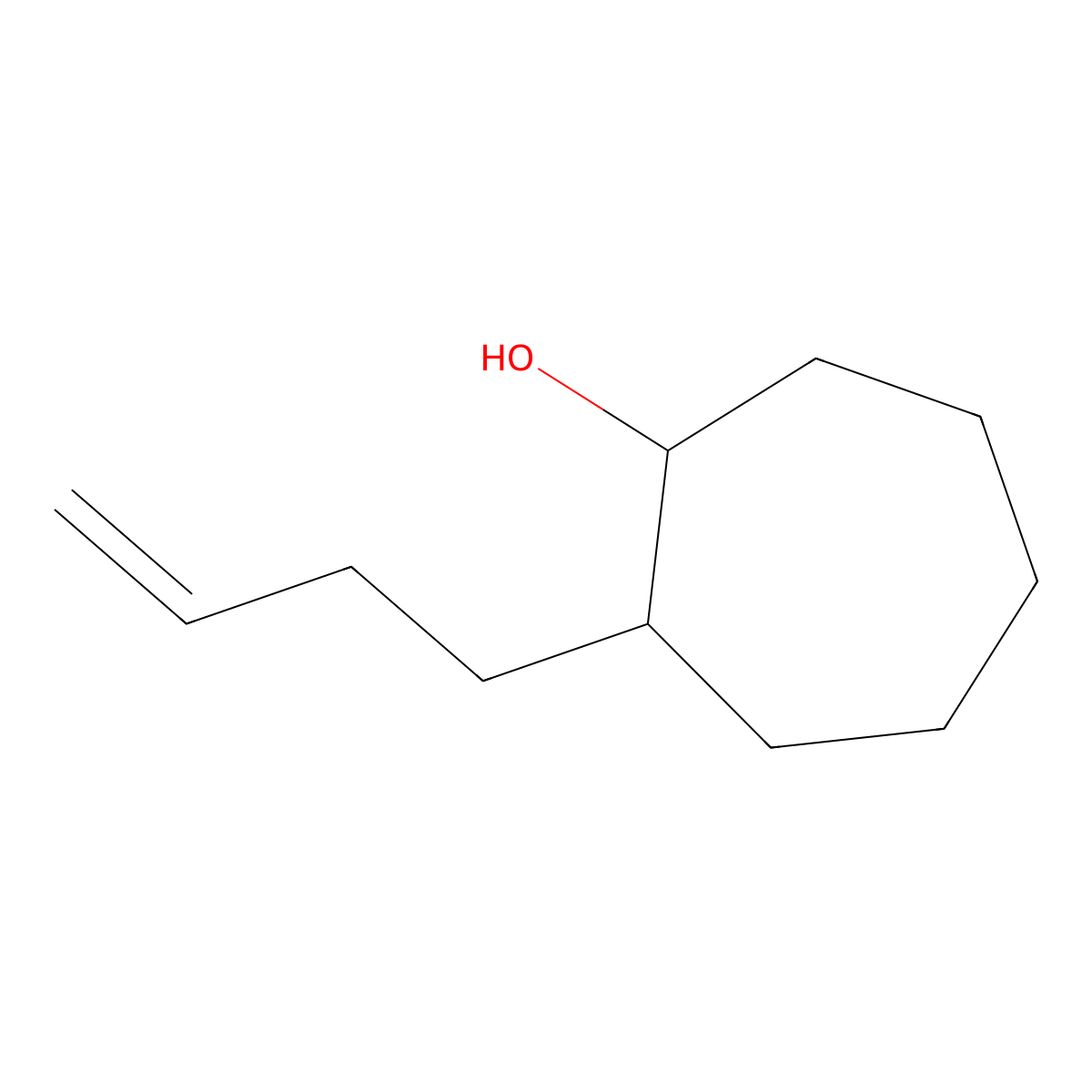 2-(But-3-en-1-yl)cycloheptan-1-ol molecular structure, CAS 1343243-42-4