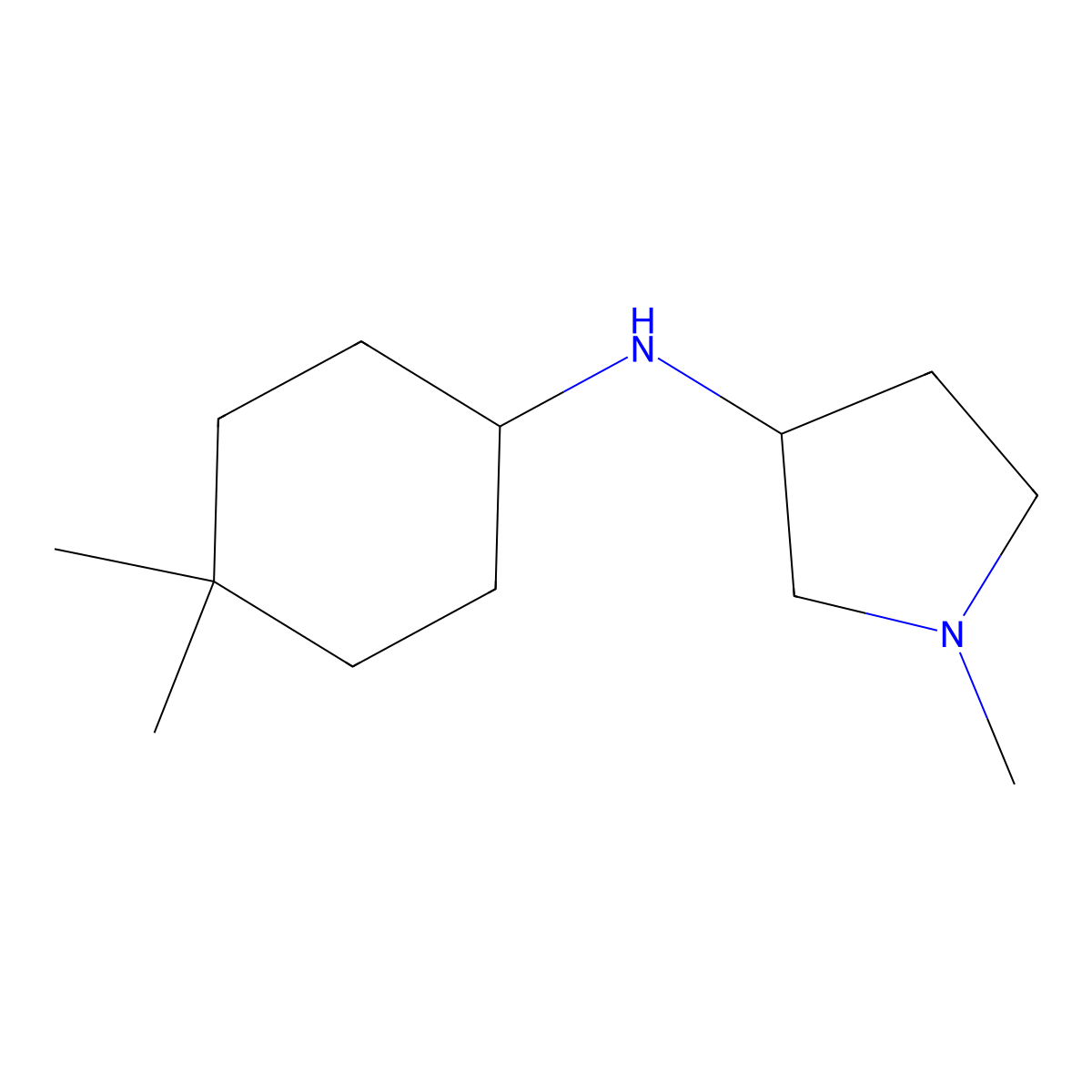 N-(4,4-dimethylcyclohexyl)-1-methylpyrrolidin-3-amine molecular structure, CAS 1343245-53-3