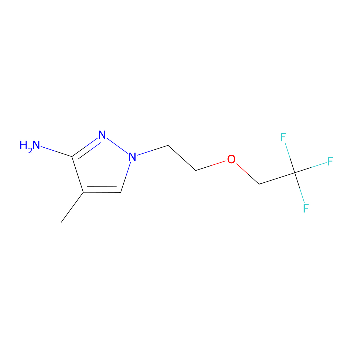 4-Methyl-1-(2-(2,2,2-trifluoroethoxy)ethyl)-1h-pyrazol-3-amine molecular structure, CAS 1343246-40-1
