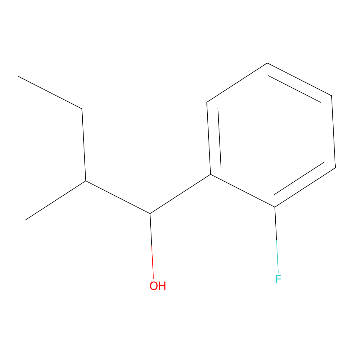 1-(2-Fluorophenyl)-2-methylbutan-1-ol molecular structure, CAS 1343248-04-3