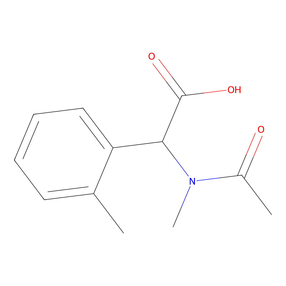 2-(N-methylacetamido)-2-(2-methylphenyl)acetic acid molecular structure, CAS 1343249-80-8