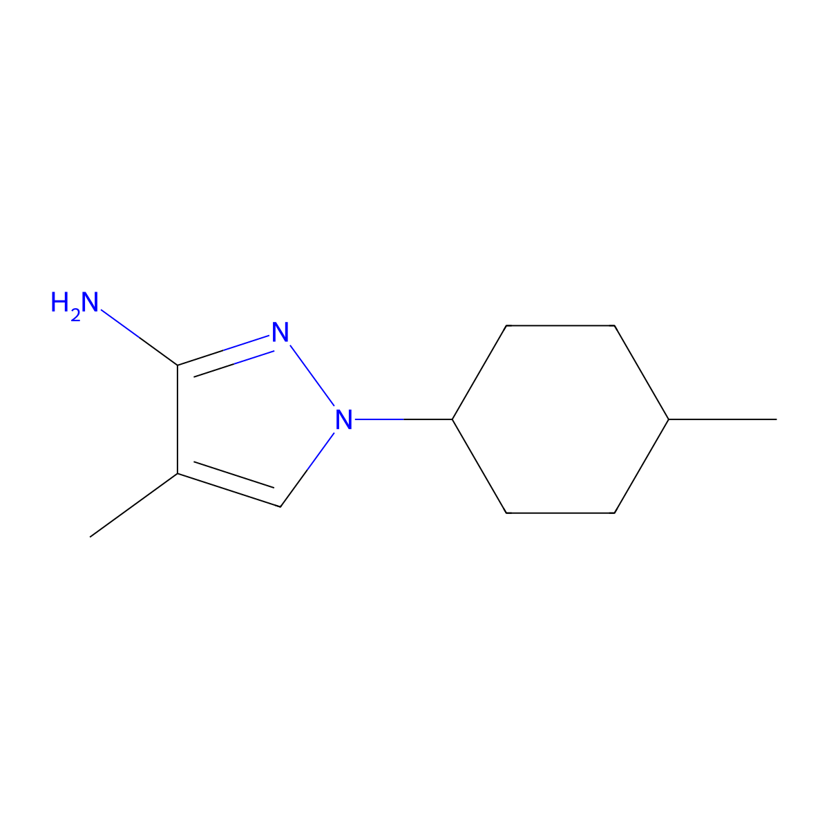 4-Methyl-1-(4-methylcyclohexyl)-1H-pyrazol-3-amine molecular structure, CAS 1343251-54-6