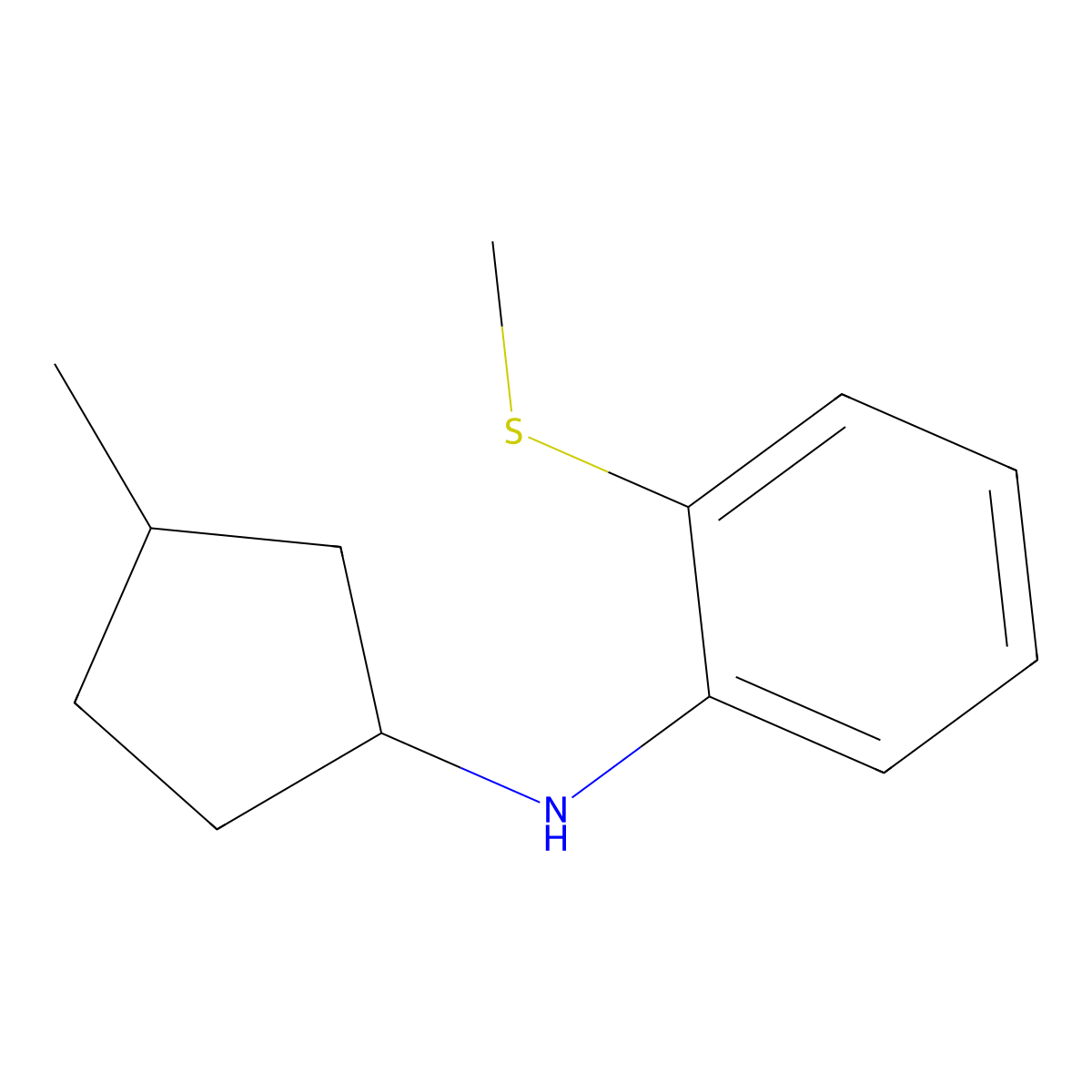 N-(3-Methylcyclopentyl)-2-(methylsulfanyl)aniline molecular structure, CAS 1343253-09-7