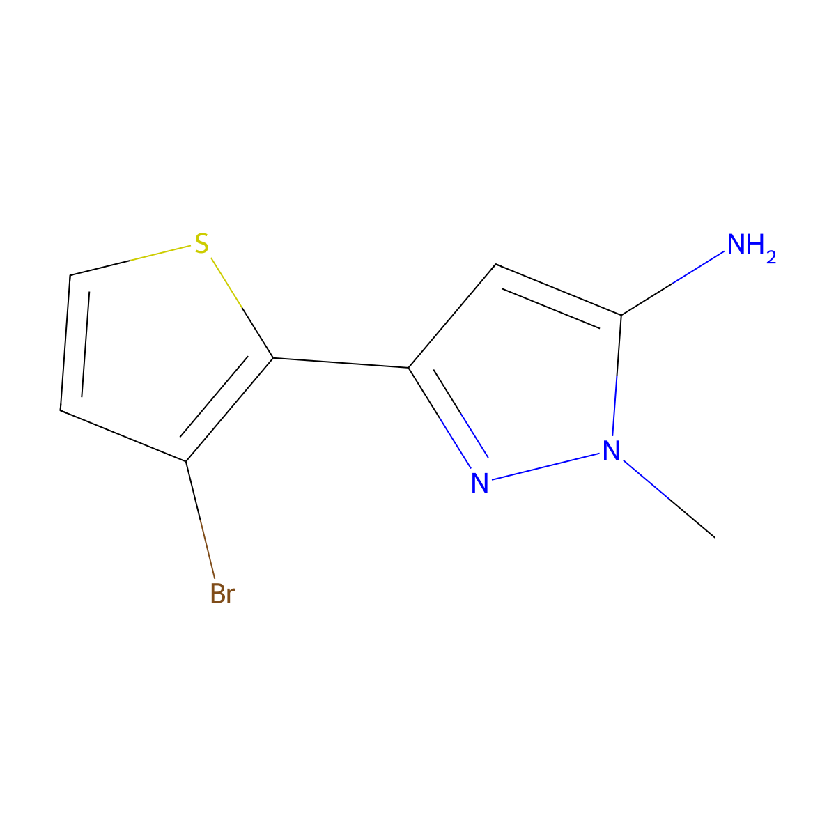 3-(3-Bromothiophen-2-YL)-1-methyl-1H-pyrazol-5-amine molecular structure, CAS 1343253-46-2