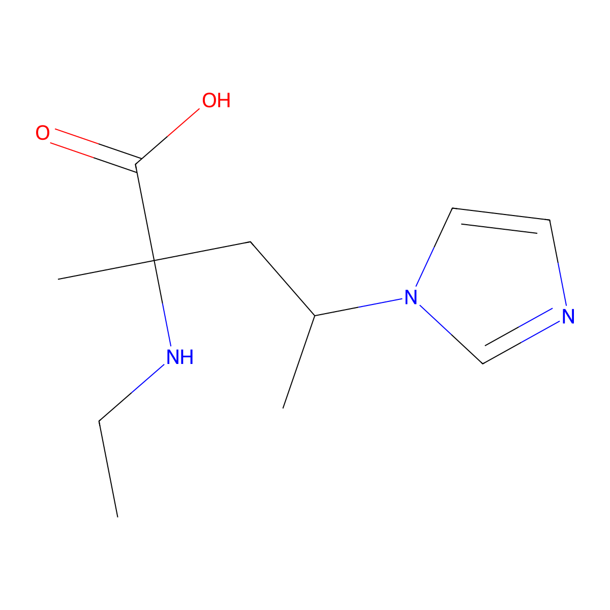 2-(Ethylamino)-4-(1h-imidazol-1-yl)-2-methylpentanoic acid molecular structure, CAS 1343253-74-6