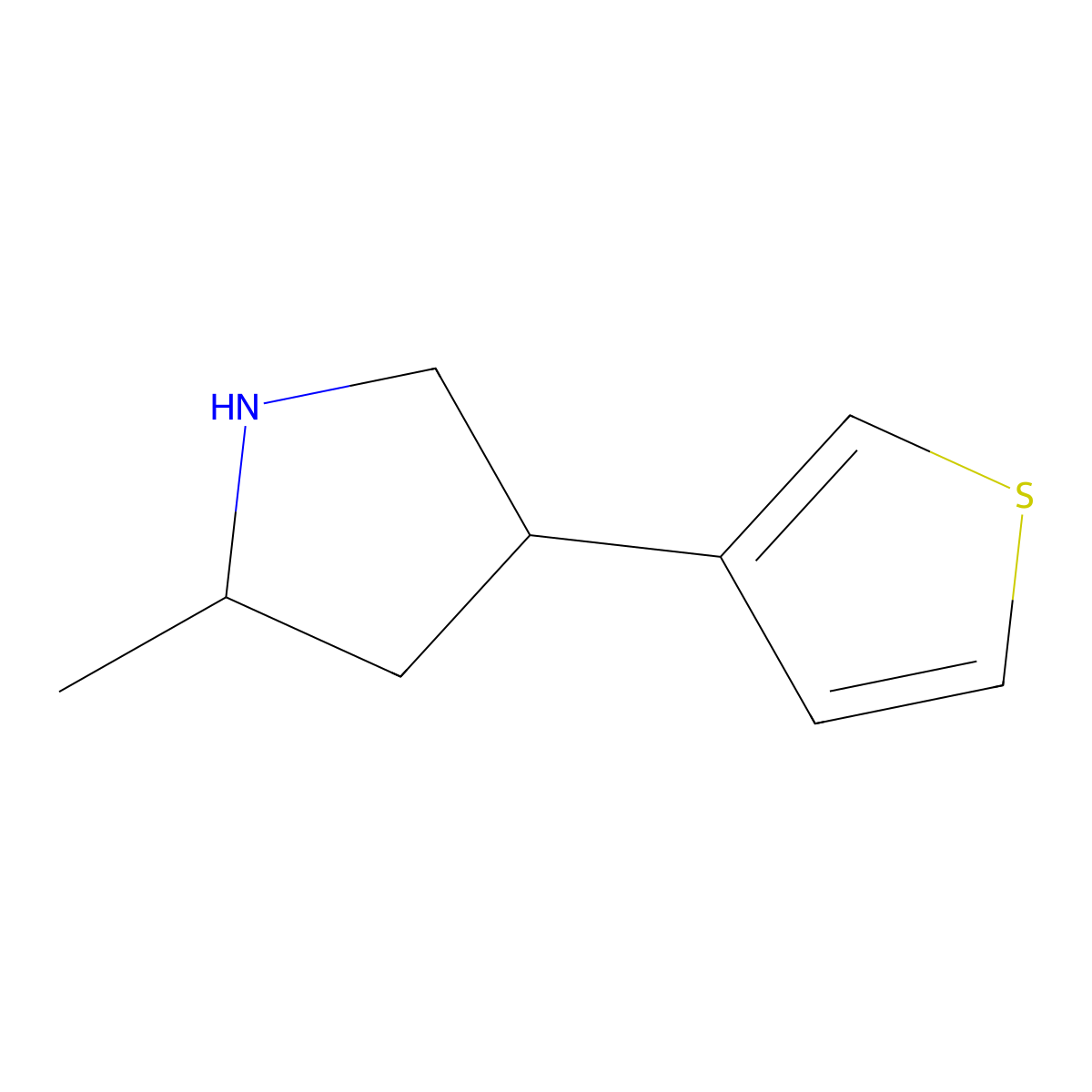 2-Methyl-4-(thiophen-3-yl)pyrrolidine molecular structure, CAS 1343254-15-8