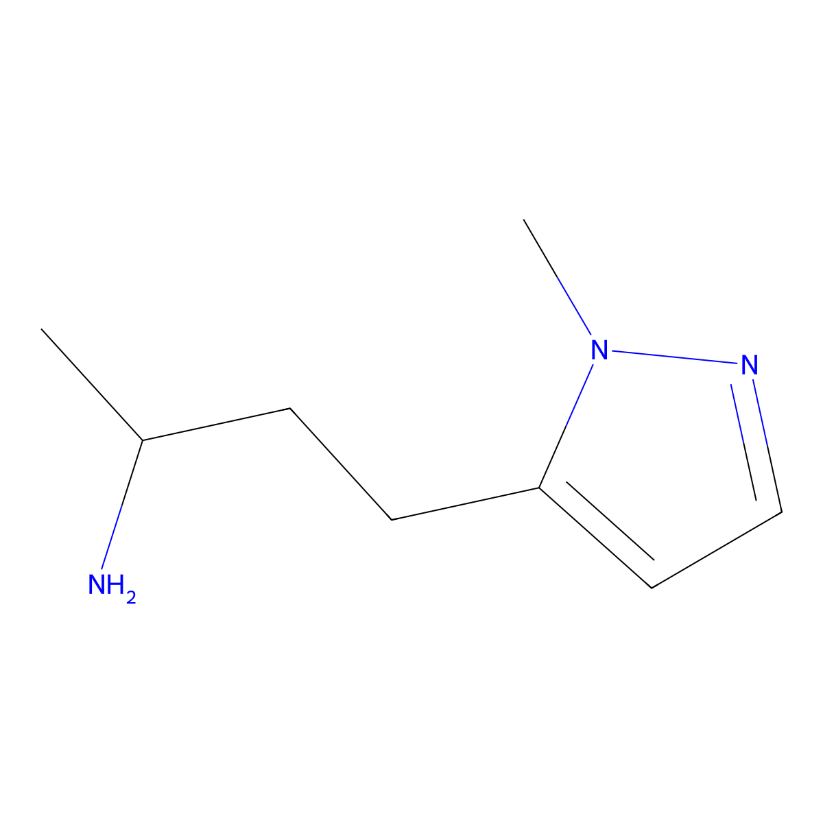 4-(1-Methyl-1h-pyrazol-5-yl)butan-2-amine molecular structure, CAS 1343256-88-1