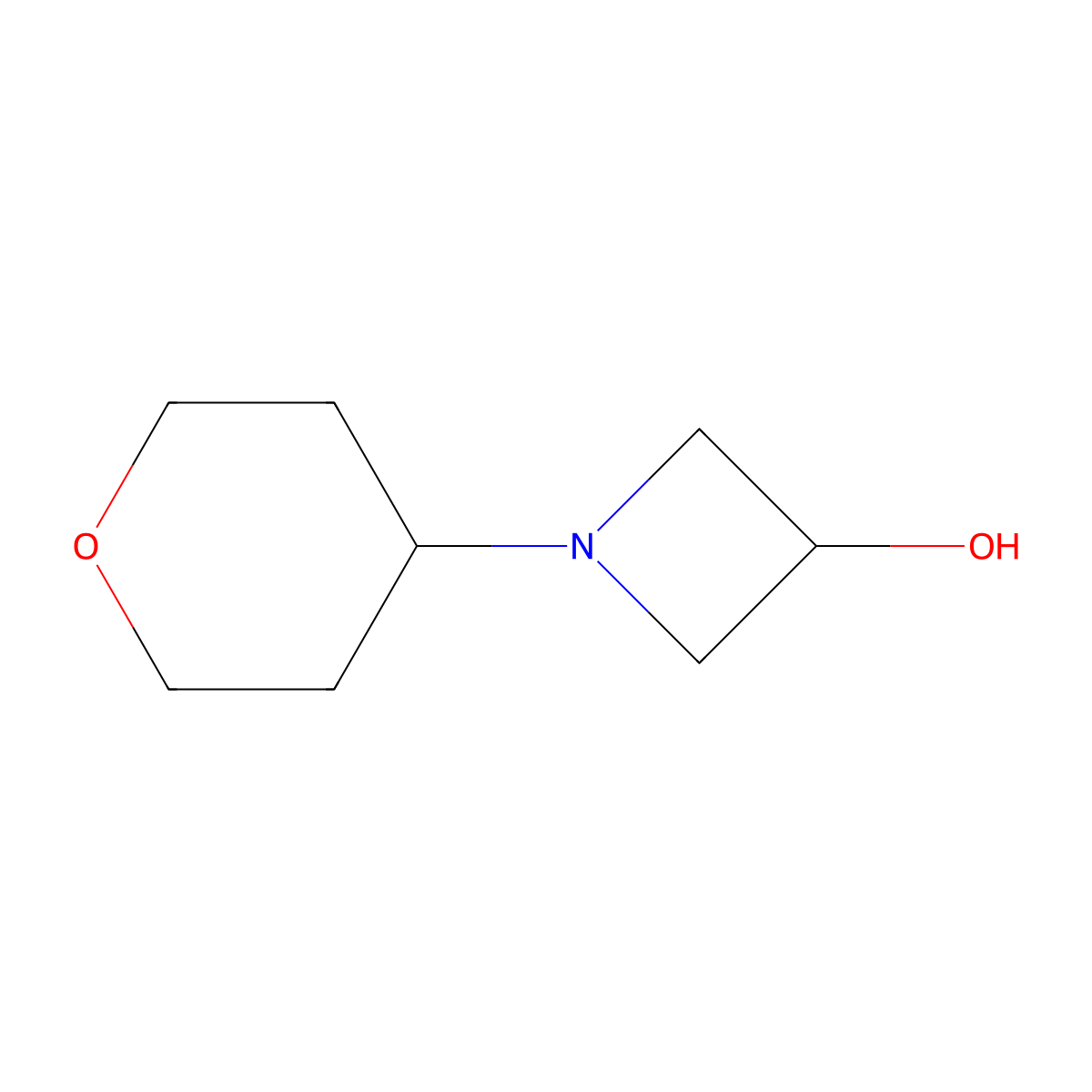 1-(Oxan-4-yl)azetidin-3-ol molecular structure, CAS 1343257-03-3