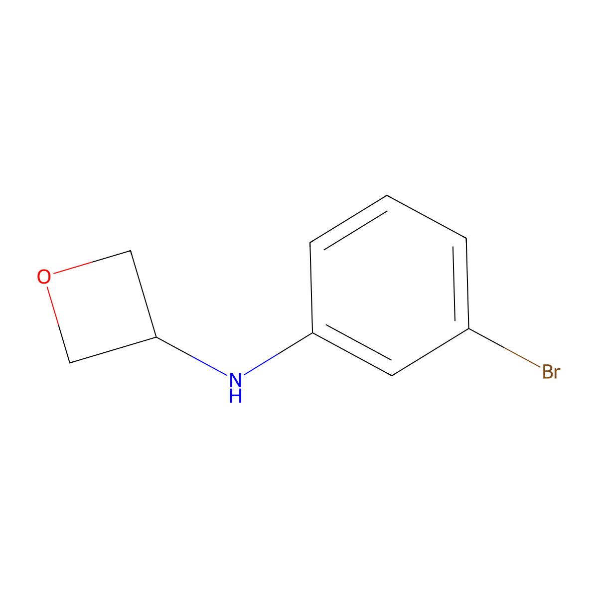 N-(3-bromophenyl)oxetan-3-amine molecular structure, CAS 1343257-39-5