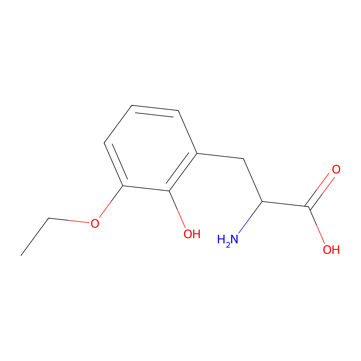 2-Amino-3-(3-ethoxy-2-hydroxyphenyl)propanoic acid molecular structure, CAS 1343260-68-3