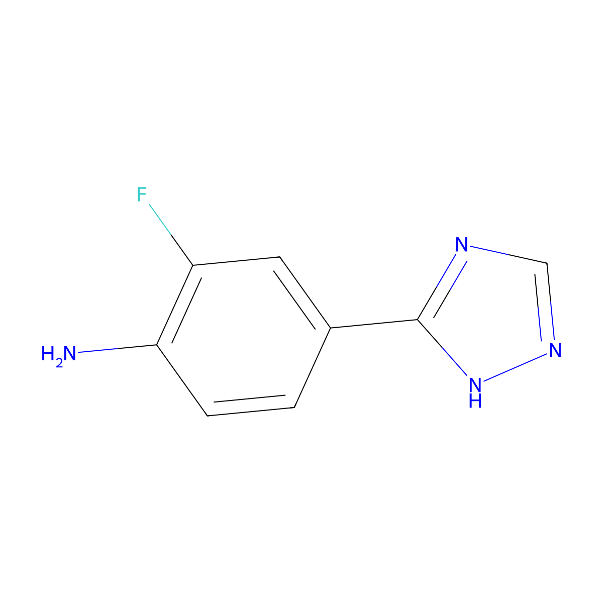2-fluoro-4-(1H-1,2,4-triazol-3-yl)aniline molecular structure, CAS 1343260-93-4