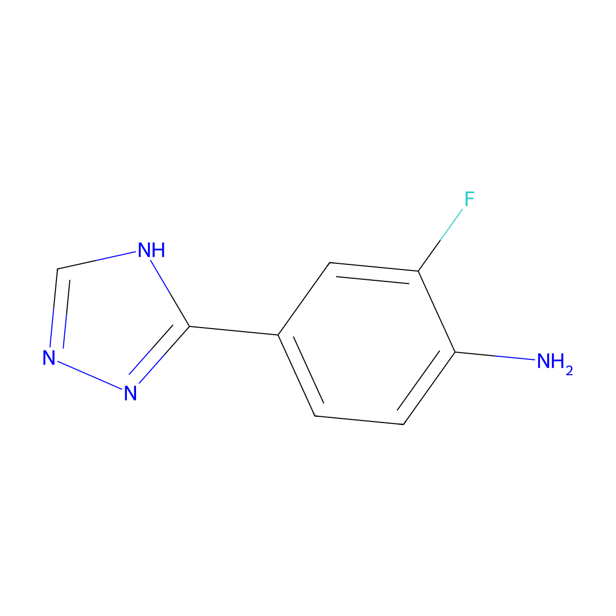 2-fluoro-4-(1H-1,2,4-triazol-3-yl)aniline molecular structure, CAS 1343260-93-4