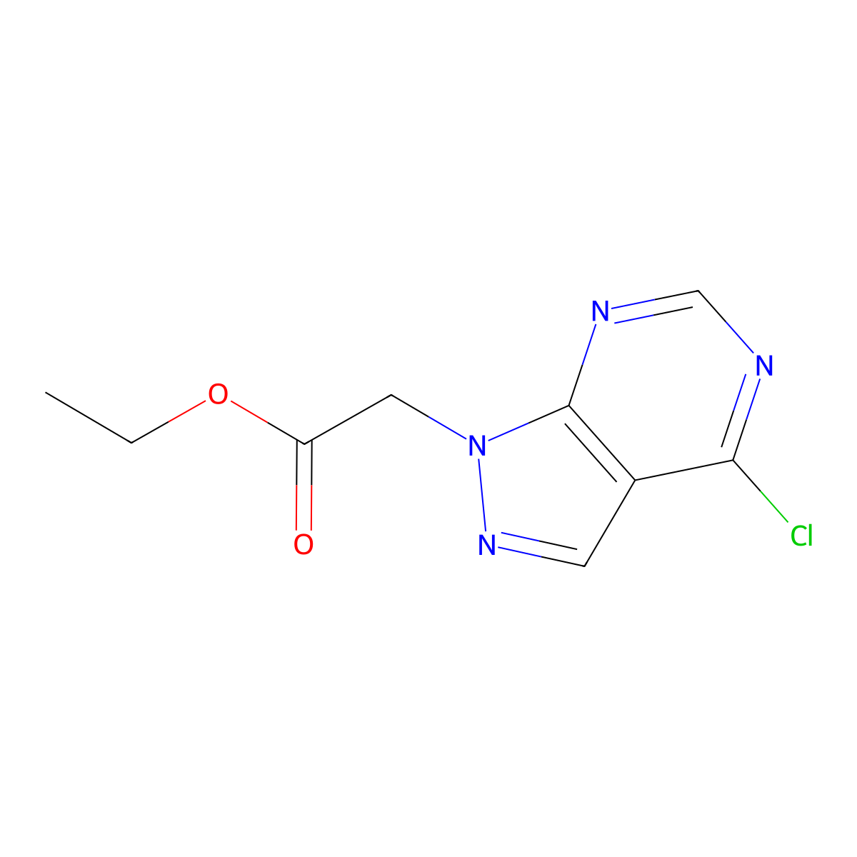 ethyl 2-{4-chloro-1H-pyrazolo[3,4-d]pyrimidin-1-yl}acetate molecular structure, CAS 1343261-36-8