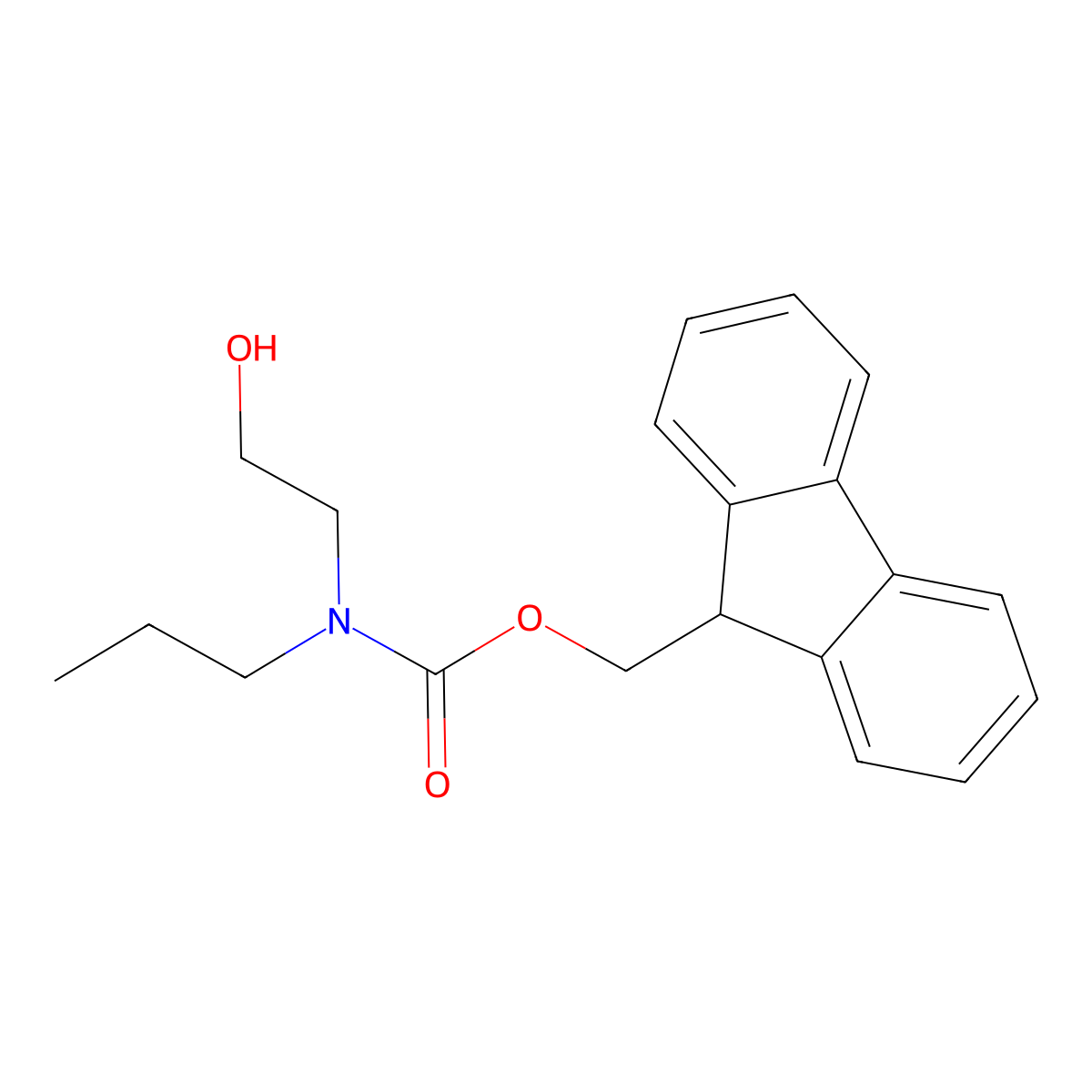 9H-fluoren-9-ylmethyl N-(2-hydroxyethyl)-N-propylcarbamate molecular structure, CAS 1343262-00-9
