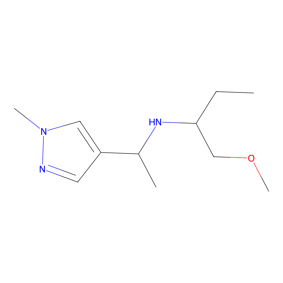 (1-Methoxybutan-2-yl)[1-(1-methyl-1H-pyrazol-4-yl)ethyl]amine molecular structure, CAS 1343262-77-0