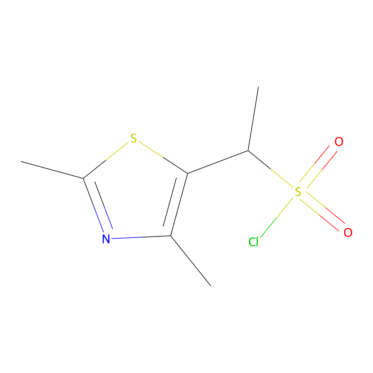 1-(2,4-Dimethylthiazol-5-yl)ethane-1-sulfonyl chloride molecular structure, CAS 1343262-78-1