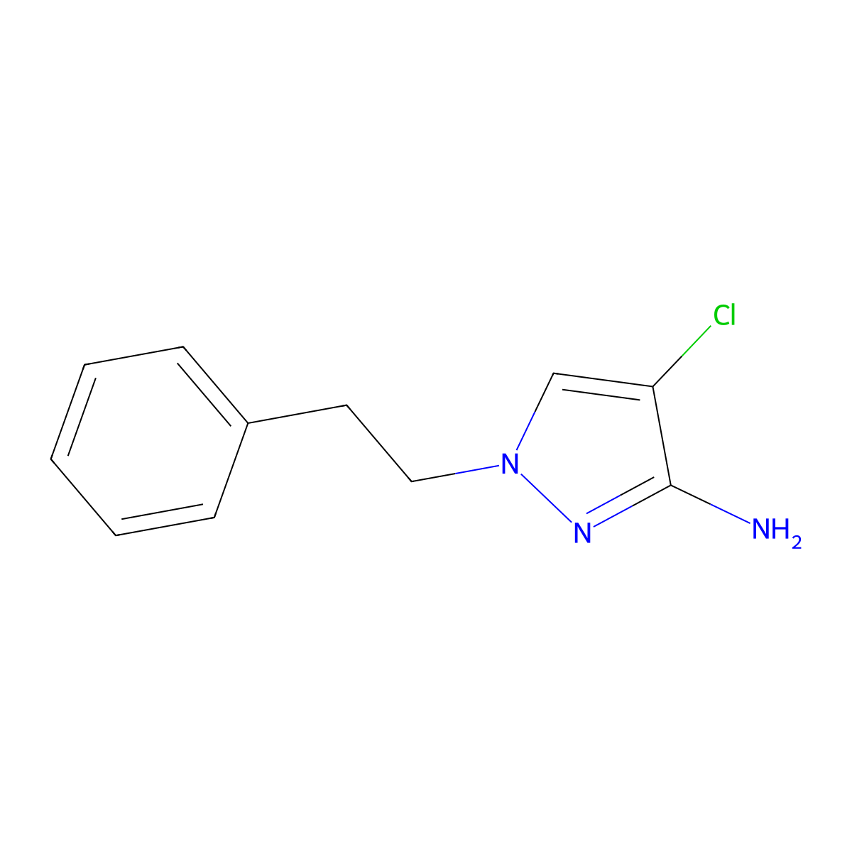 4-Chloro-1-phenethyl-1h-pyrazol-3-amine molecular structure, CAS 1343262-82-7