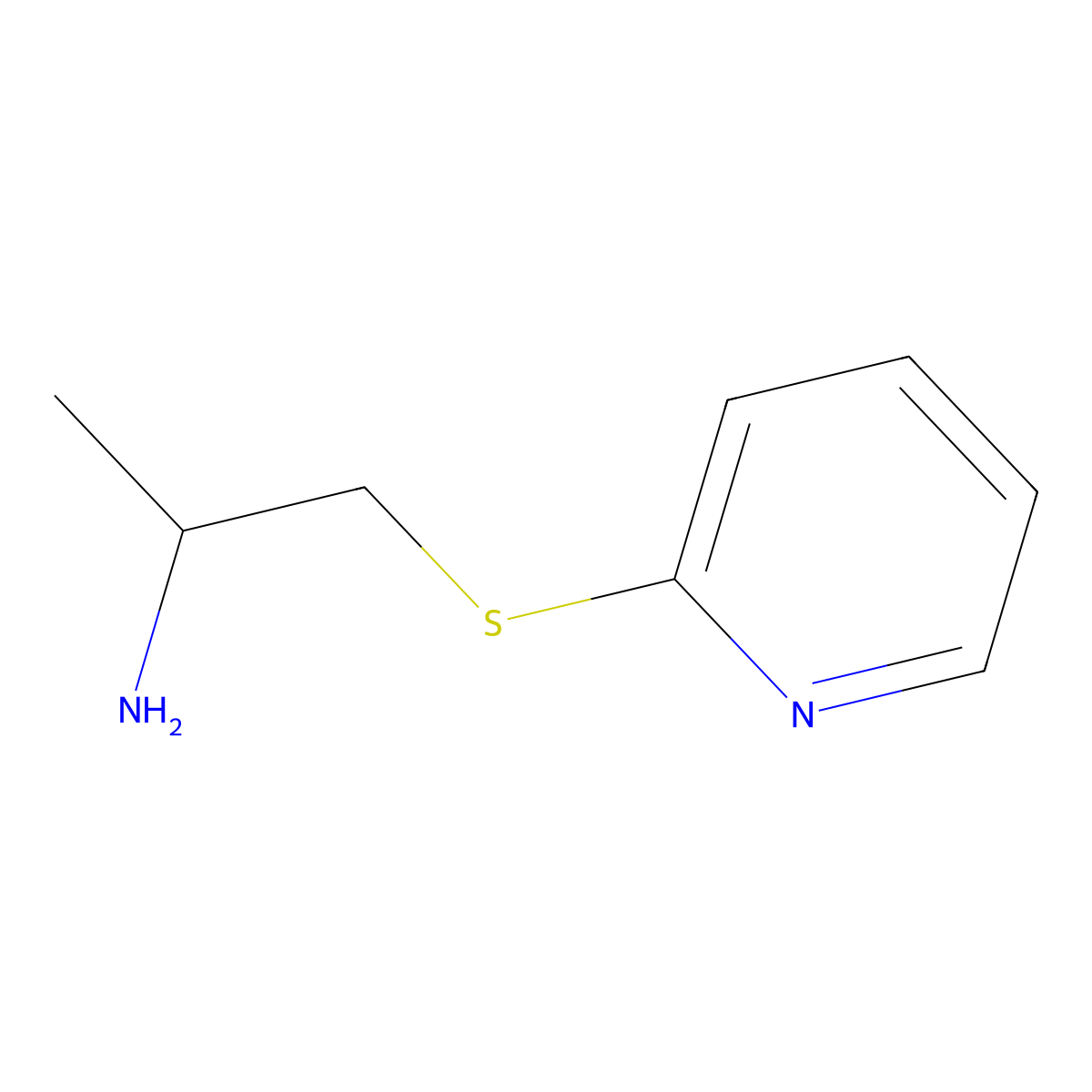 1-(Pyridin-2-ylthio)propan-2-amine molecular structure, CAS 1343263-37-5