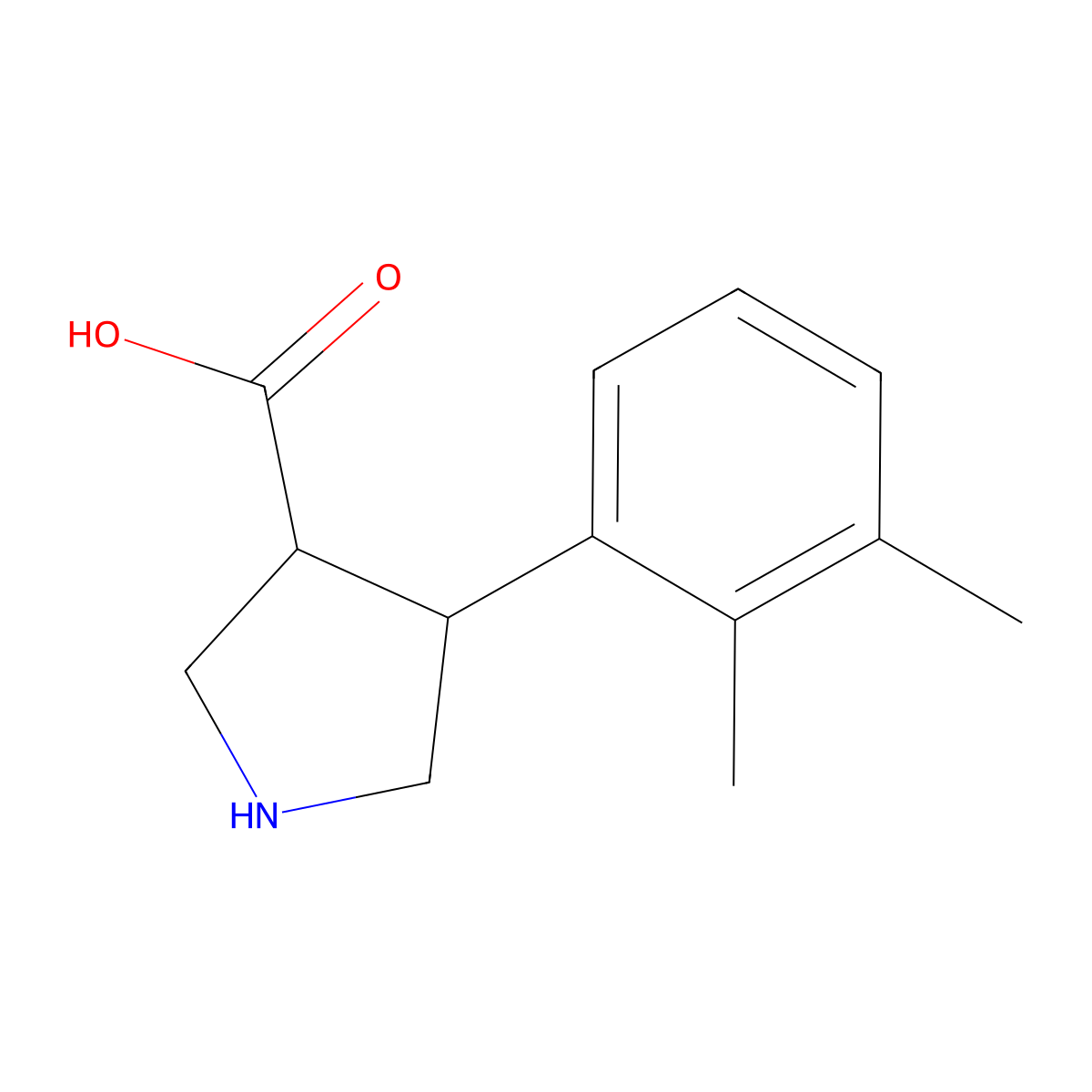 4-(2,3-Dimethylphenyl)pyrrolidine-3-carboxylic acid molecular structure, CAS 1343263-64-8