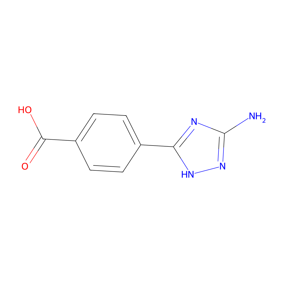 4-(5-amino-4H-1,2,4-triazol-3-yl)benzoic acid molecular structure, CAS 1343265-55-3
