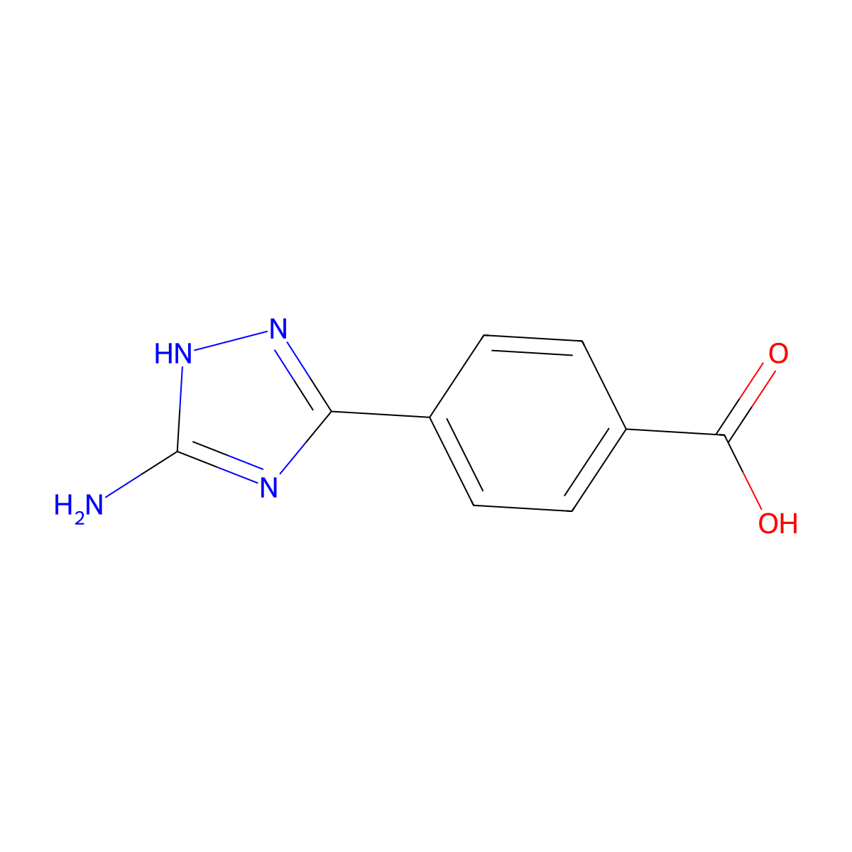 4-(5-amino-4H-1,2,4-triazol-3-yl)benzoic acid molecular structure, CAS 1343265-55-3