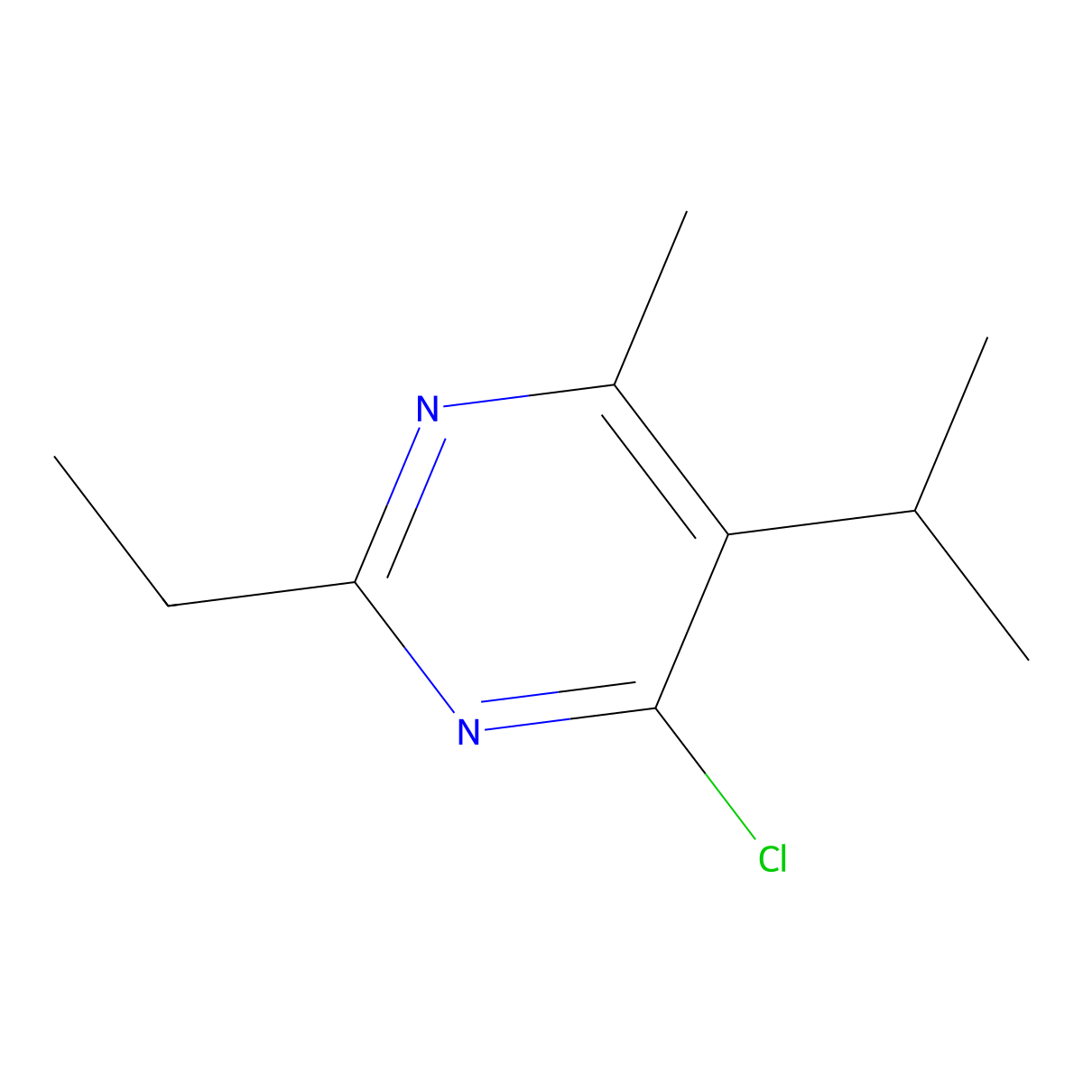 4-Chloro-2-ethyl-6-methyl-5-(propan-2-yl)pyrimidine molecular structure, CAS 1343270-25-6