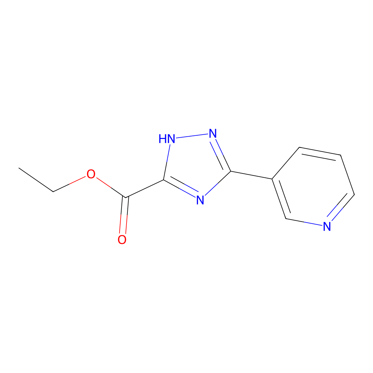 ethyl 5-(pyridin-3-yl)-1H-1,2,4-triazole-3-carboxylate molecular structure, CAS 1343270-71-2