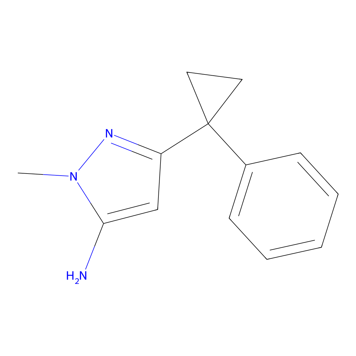 1-Methyl-3-(1-phenylcyclopropyl)-1h-pyrazol-5-amine molecular structure, CAS 1343270-81-4
