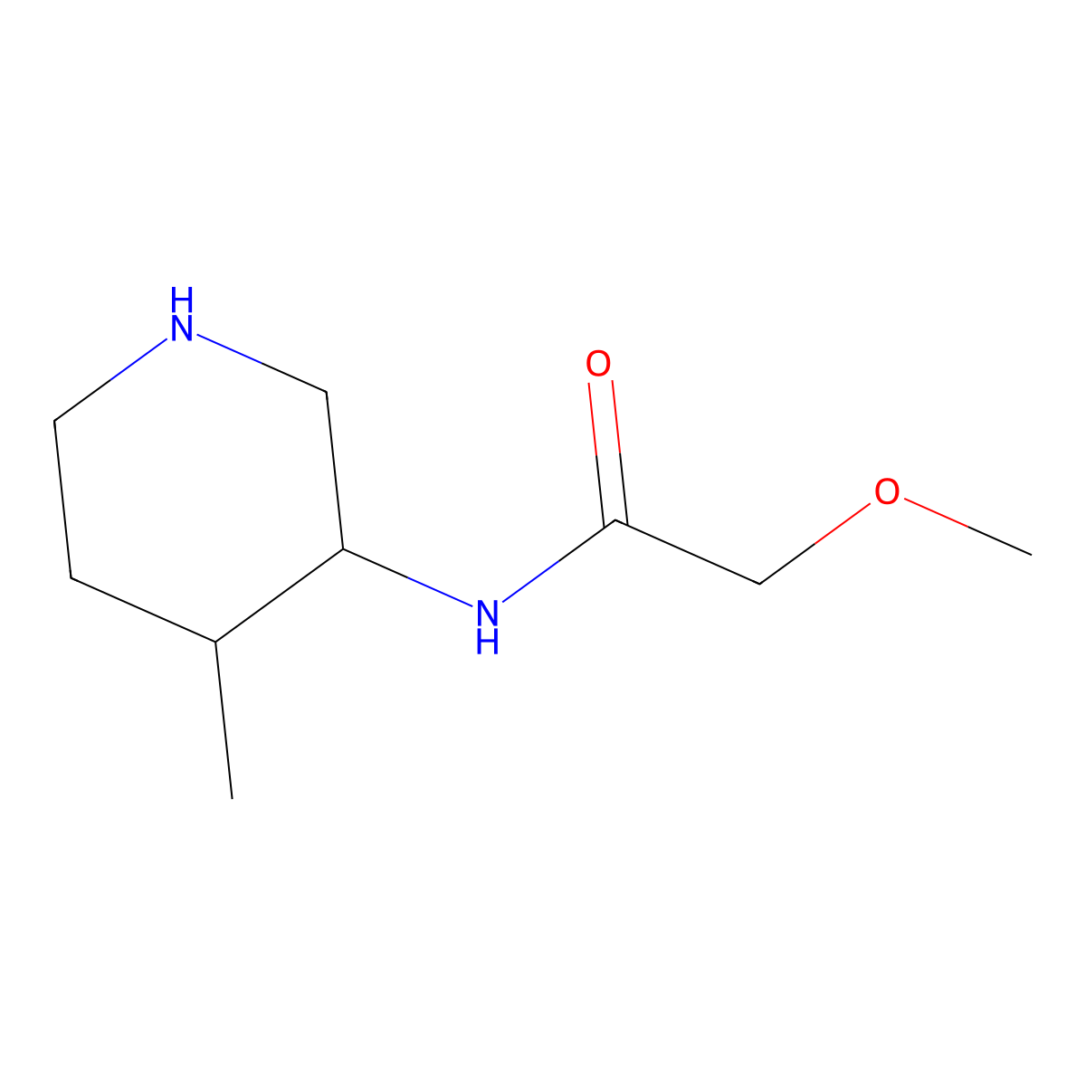 2-methoxy-N-(4-methylpiperidin-3-yl)acetamide molecular structure, CAS 1343272-33-2