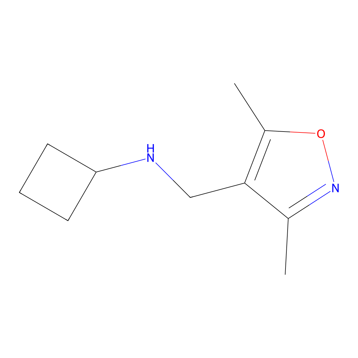 N-[(3,5-dimethyl-1,2-oxazol-4-yl)methyl]cyclobutanamine molecular structure, CAS 1343272-94-5