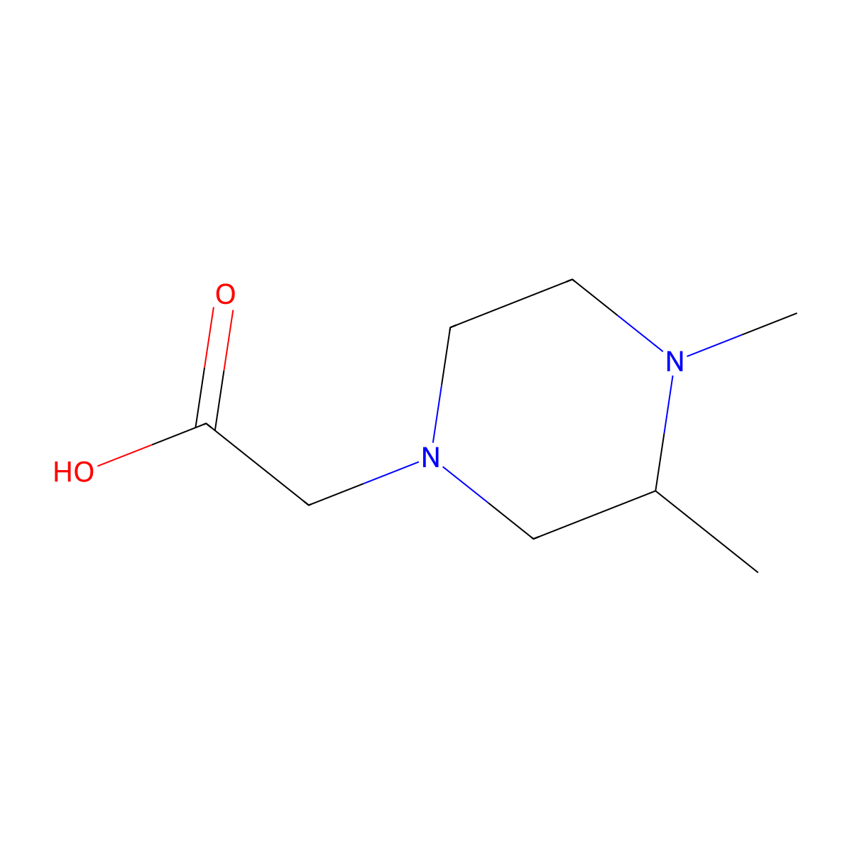 (3,4-Dimethyl-piperazin-1-yl)-acetic acid molecular structure, CAS 1343273-27-7