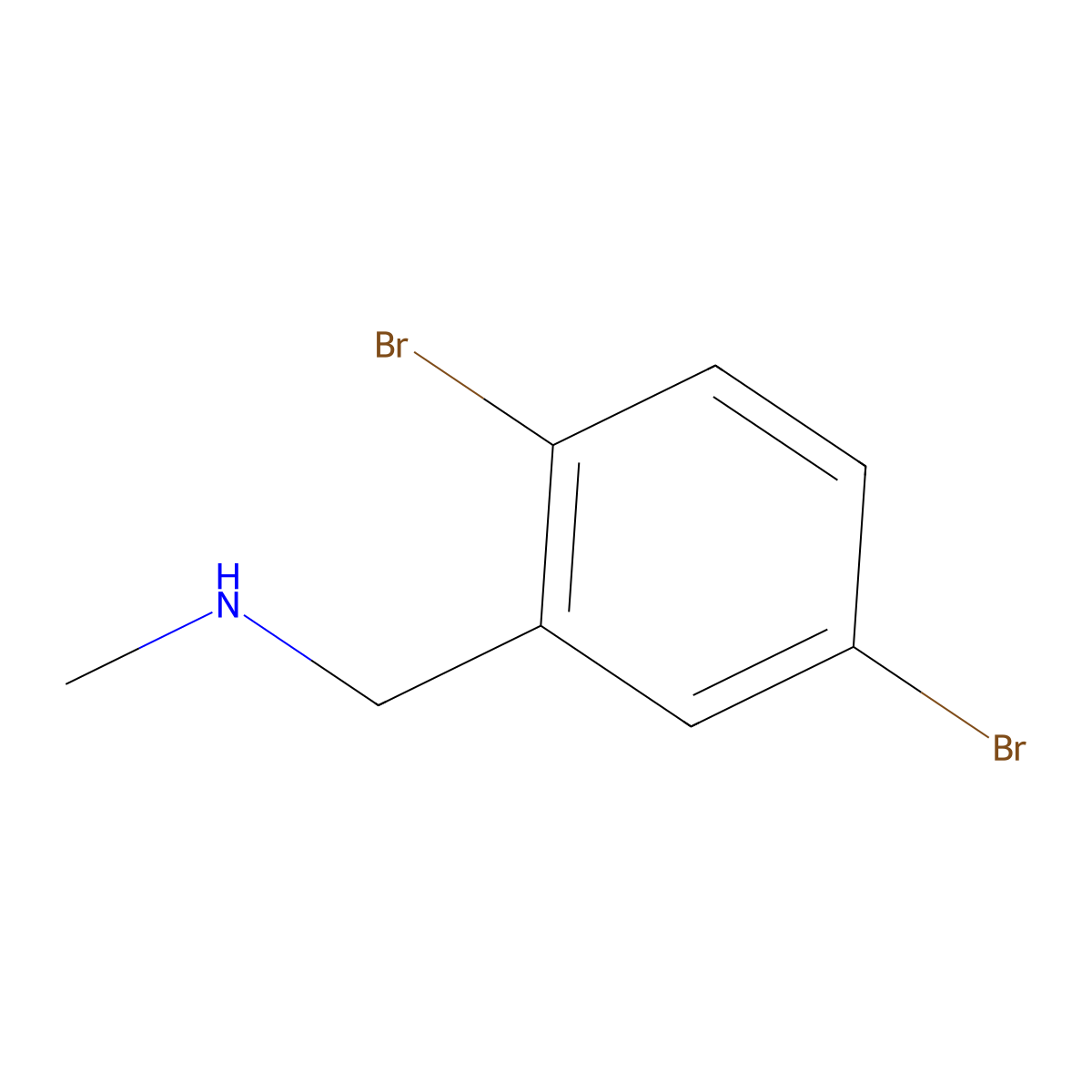 1-(2,5-dibromophenyl)-N-methylmethanamine molecular structure, CAS 1343273-37-9