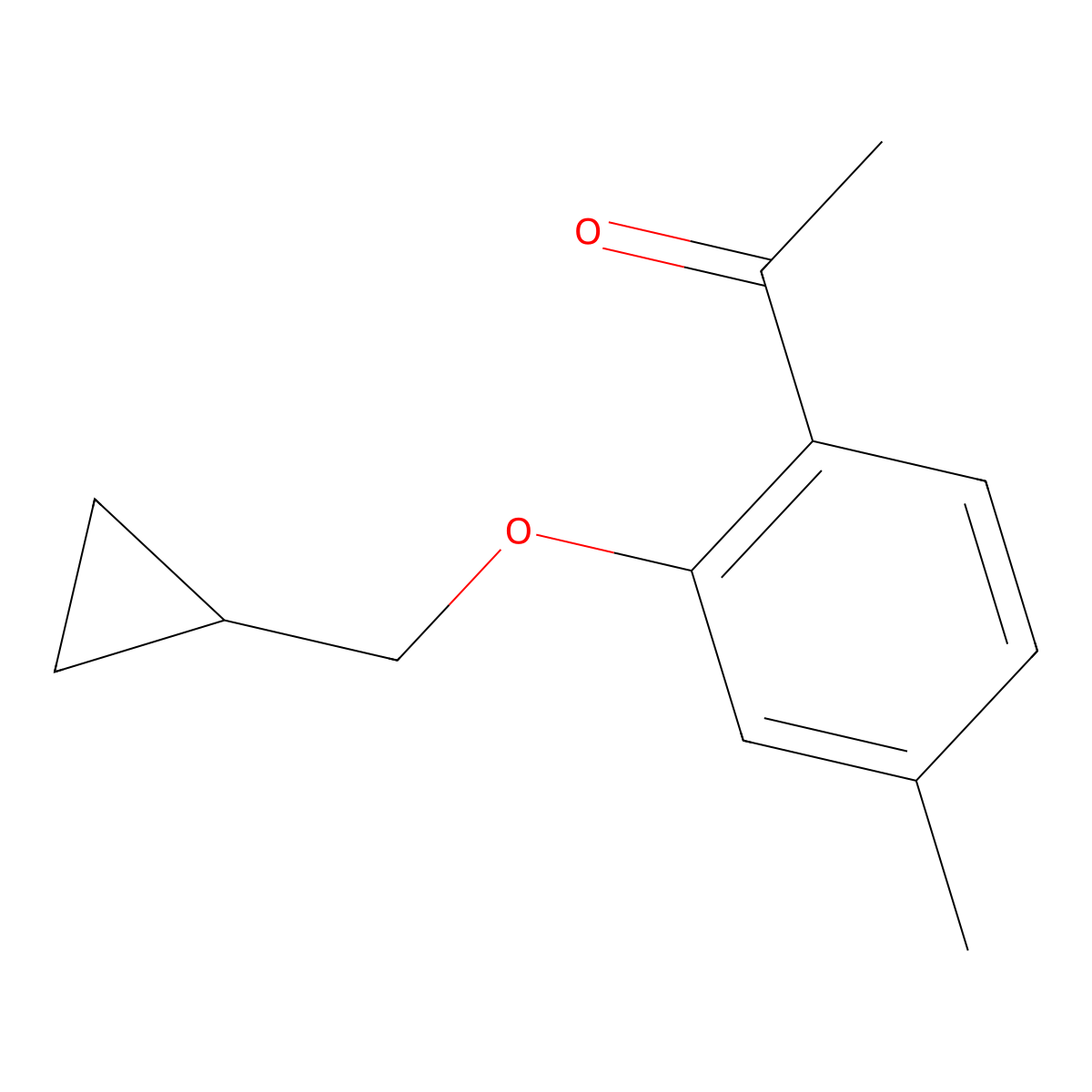 1-[2-(Cyclopropylmethoxy)-4-methylphenyl]ethanone molecular structure, CAS 1343273-90-4