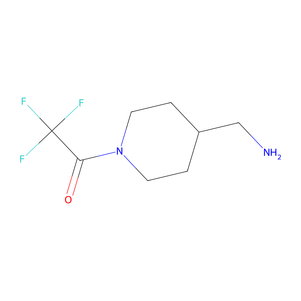1-[4-(Aminomethyl)piperidin-1-yl]-2,2,2-trifluoroethan-1-one molecular structure, CAS 1343274-58-7