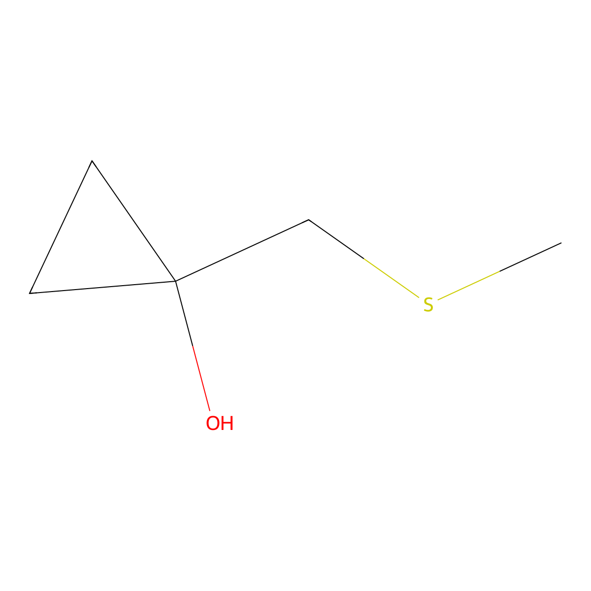 1-[(Methylsulfanyl)methyl]cyclopropan-1-ol molecular structure, CAS 1343275-24-0