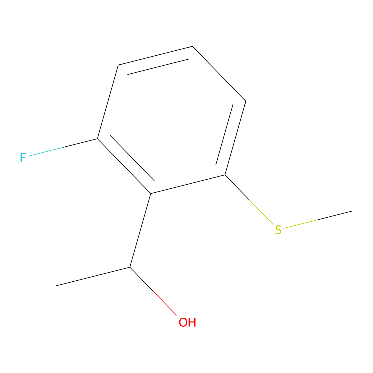 1-(2-Fluoro-6-(methylthio)phenyl)ethanol molecular structure, CAS 1343275-48-8