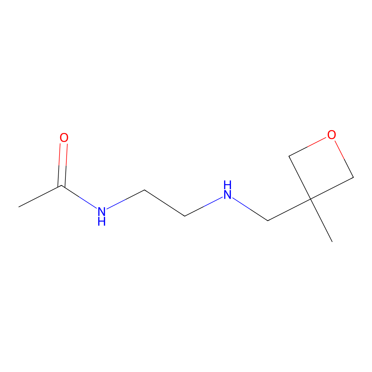 N-(2-{[(3-methyloxetan-3-yl)methyl]amino}ethyl)acetamide molecular structure, CAS 1343276-34-5
