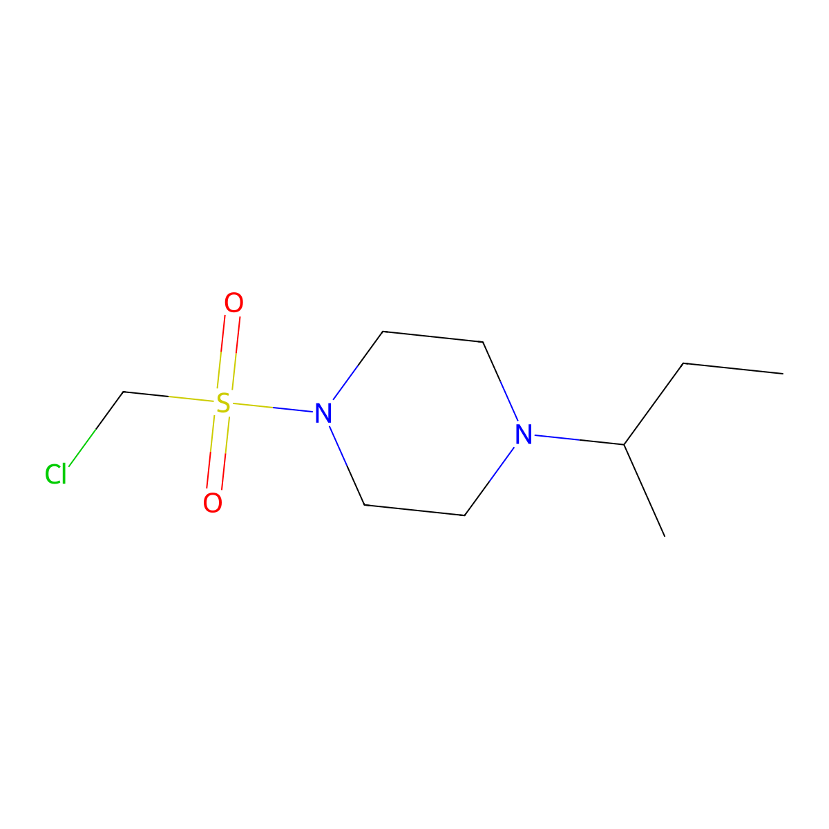 1-(Butan-2-yl)-4-chloromethanesulfonylpiperazine molecular structure, CAS 1343279-35-5