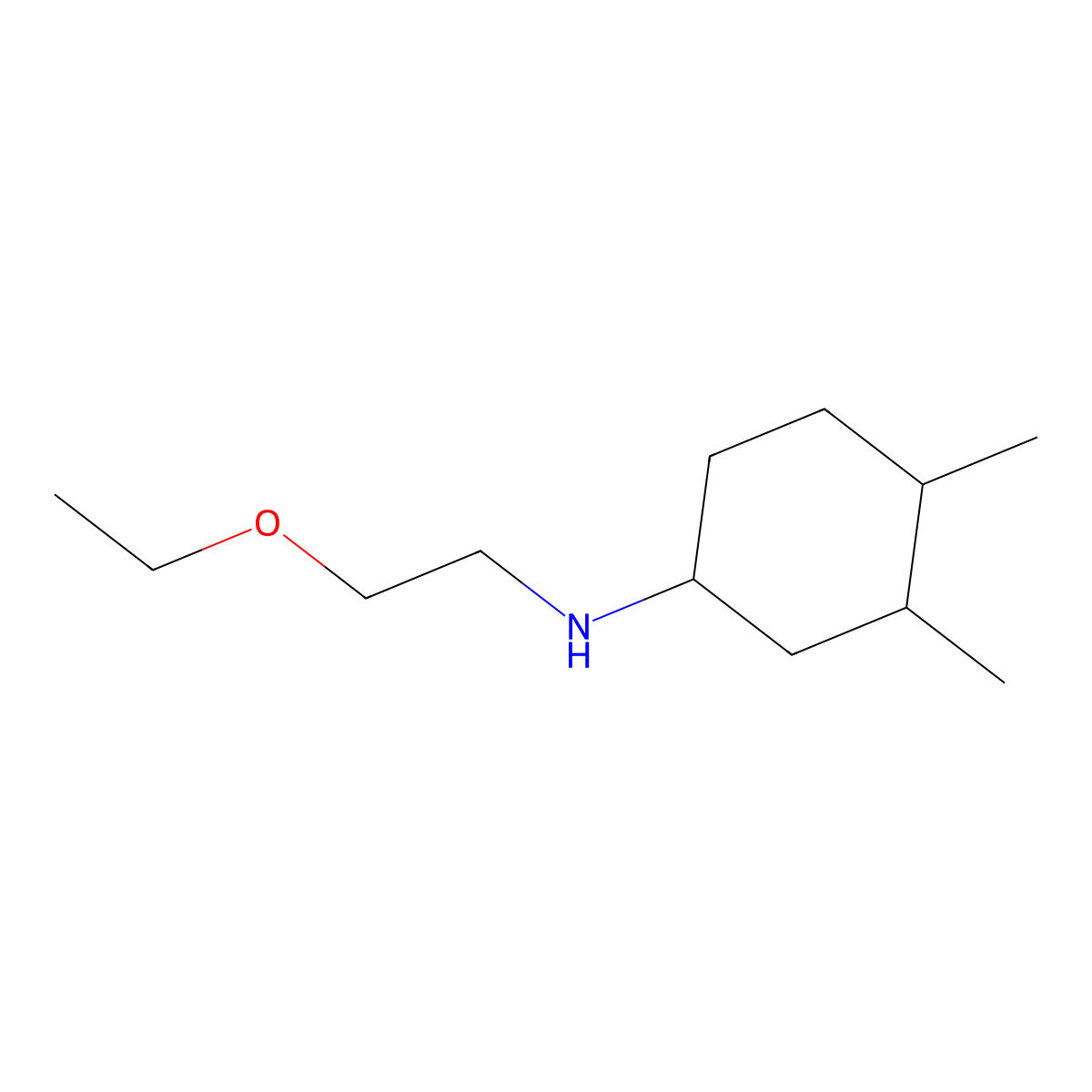 N-(2-ethoxyethyl)-3,4-dimethylcyclohexan-1-amine molecular structure, CAS 1343280-37-4