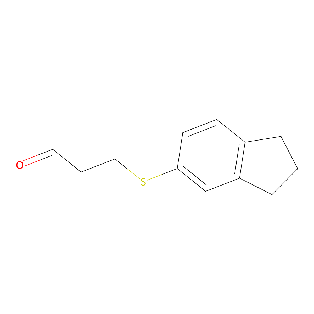 3-((2,3-Dihydro-1h-inden-5-yl)thio)propanal molecular structure, CAS 1343282-80-3