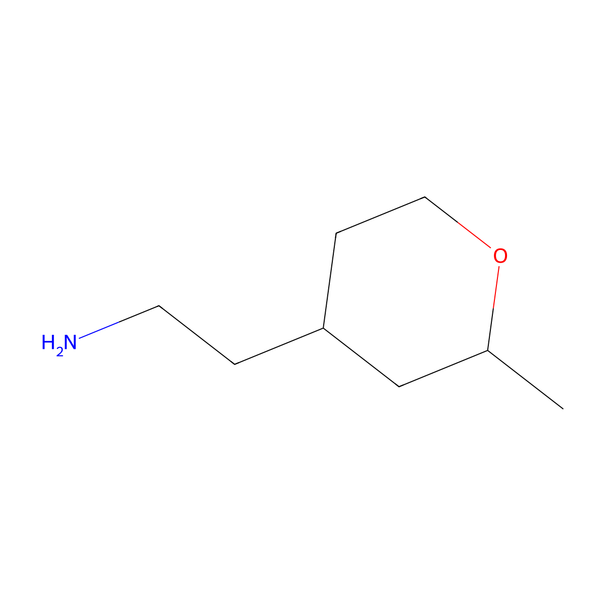 2-(2-Methyloxan-4-yl)ethan-1-amine molecular structure, CAS 1343285-63-1