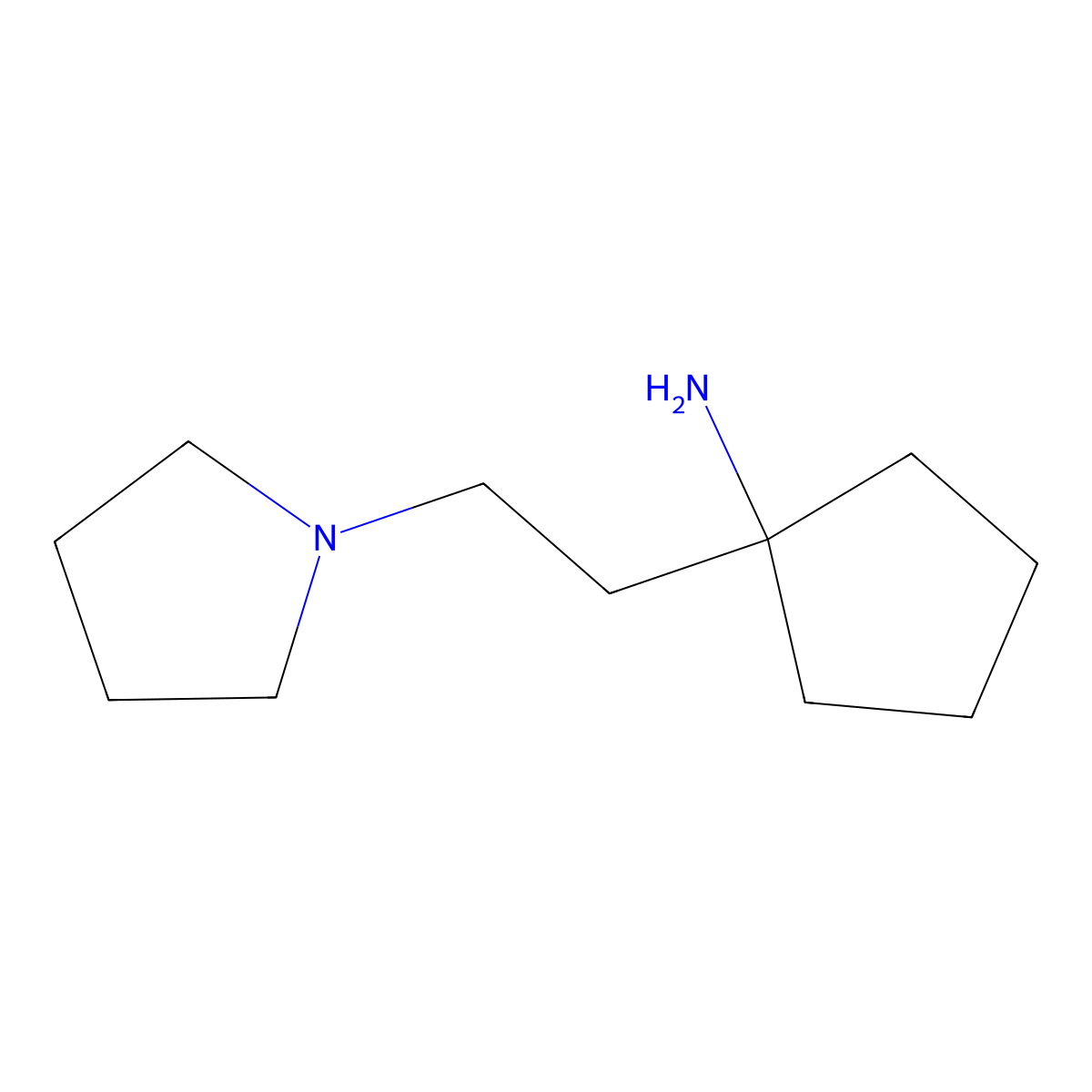 1-(2-(Pyrrolidin-1-yl)ethyl)cyclopentan-1-amine molecular structure, CAS 1343285-66-4