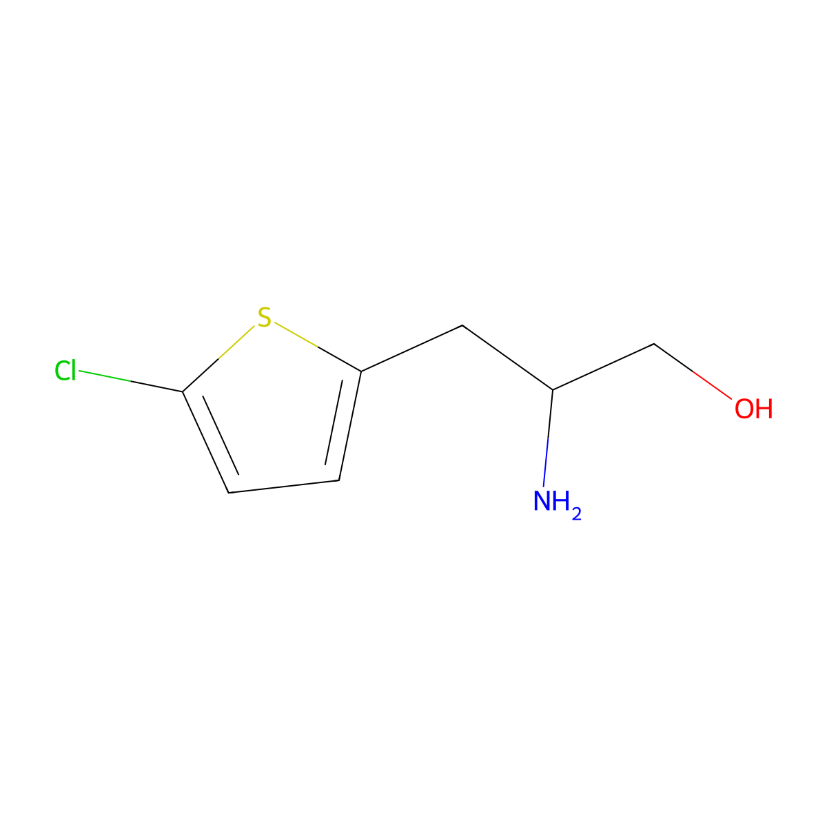 2-Amino-3-(5-chlorothiophen-2-yl)propan-1-ol molecular structure, CAS 1343286-23-6