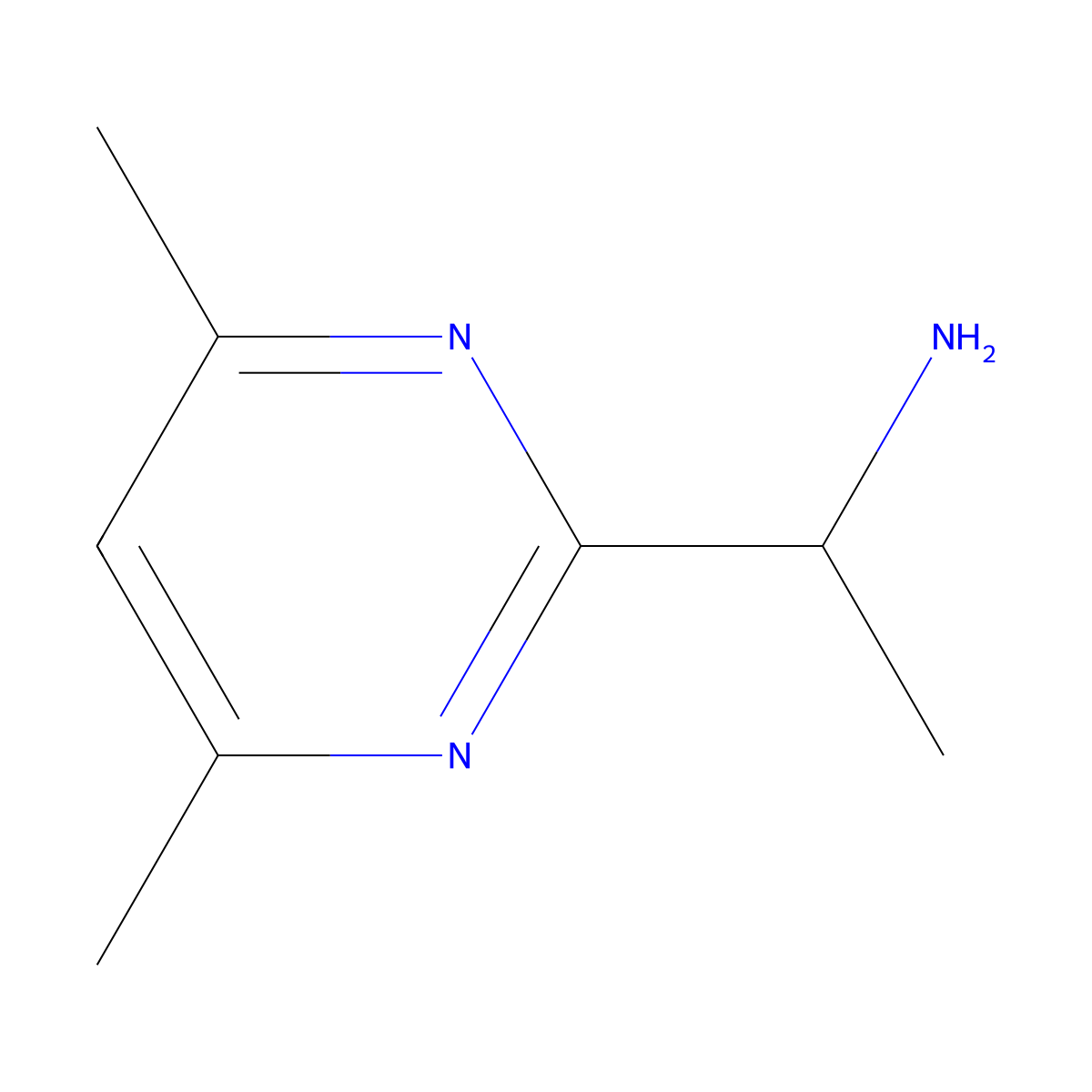 1-(4,6-Dimethylpyrimidin-2-yl)ethan-1-amine molecular structure, CAS 1343288-10-7