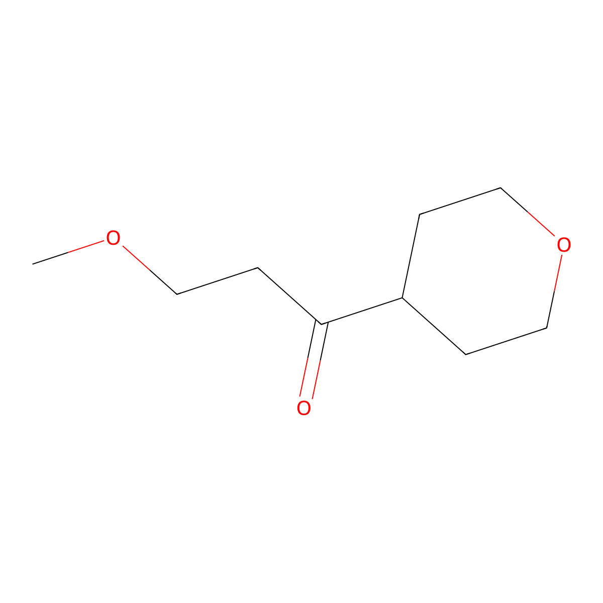 3-Methoxy-1-(oxan-4-yl)propan-1-one molecular structure, CAS 1343289-50-8