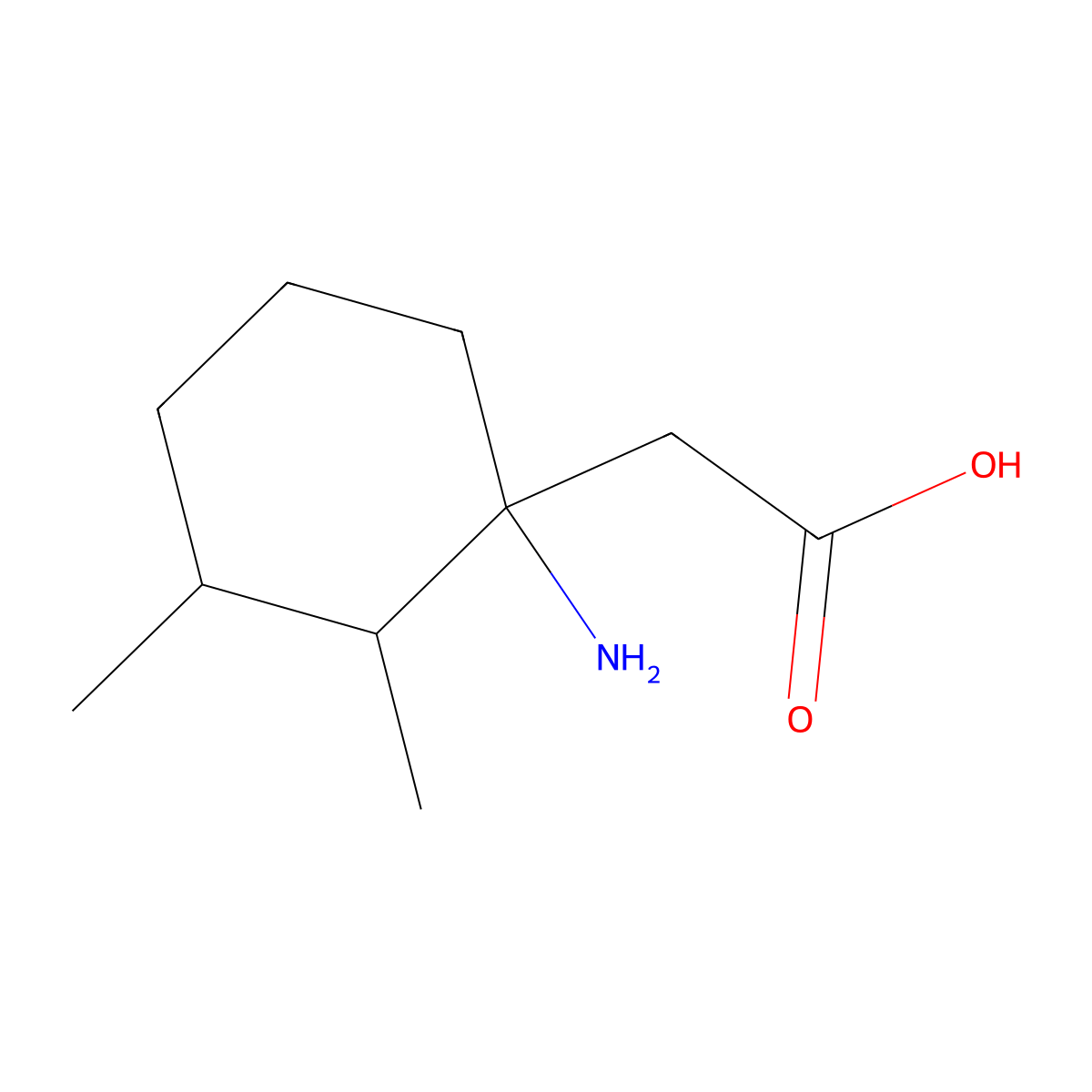 2-(1-Amino-2,3-dimethylcyclohexyl)acetic acid molecular structure, CAS 1343289-68-8