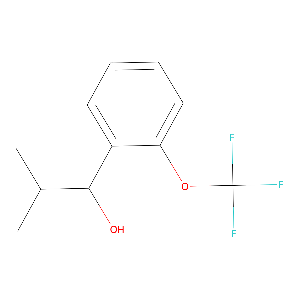 2-Methyl-1-(2-(trifluoromethoxy)phenyl)propan-1-ol molecular structure, CAS 1343289-96-2