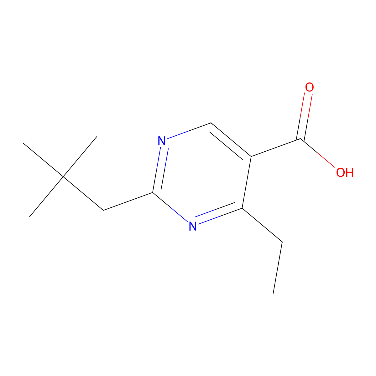 4-Ethyl-2-neopentylpyrimidine-5-carboxylic acid molecular structure, CAS 1343292-45-4