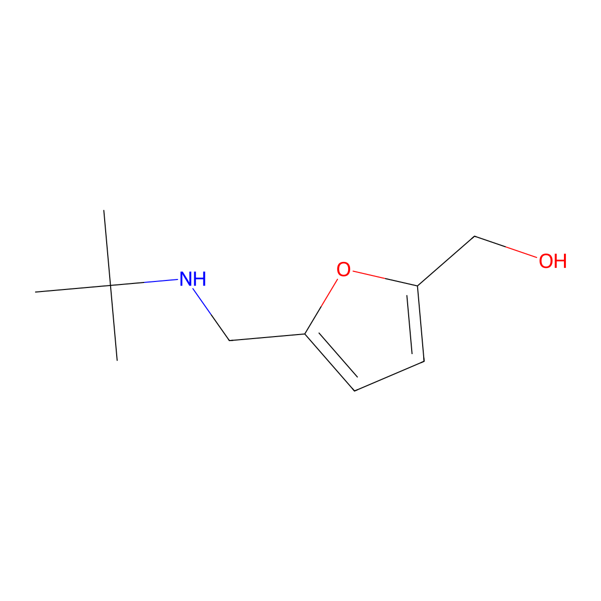 {5-[(Tert-butylamino)methyl]furan-2-yl}methanol molecular structure, CAS 1343292-85-2